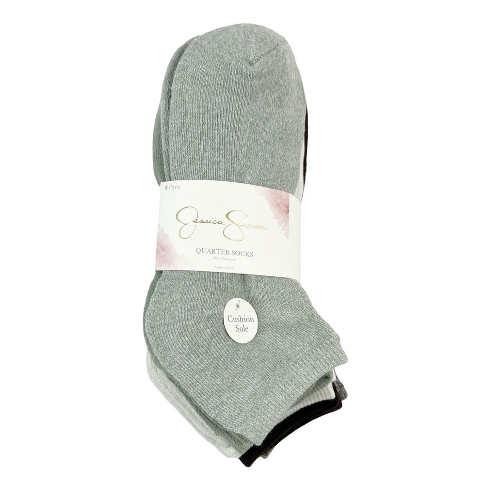 Jessica Simpson 8 Pairs Quarter Socks NEW